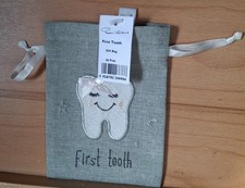 Baby Girl First Tooth Canvas Bag 6x4.5in      Peggy Wilkins