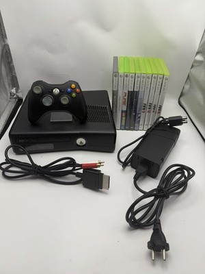 Microsoft Xbox 360 S 250GB Mattschwarz Spielekonsole mit Controller 10x Spiele