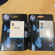 HP 11 Cyan and Yellow Ink Cartridges - new 2pack