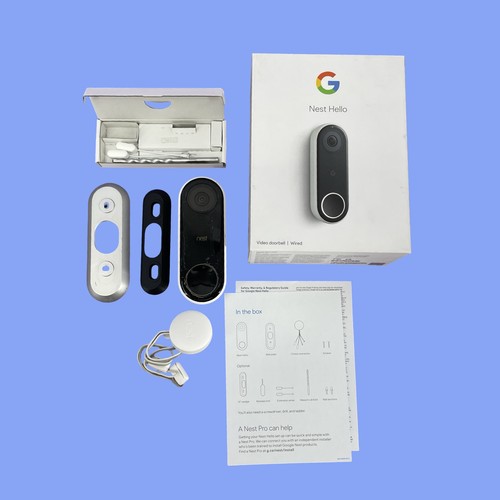 Google Nest Wired Smart Video Doorbell A0077 White NC5100US #MS0951