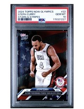 2024 TOPPS NOW OLYMPICS STEPH CURRY STARS & STRIPES /24 PSA 10
