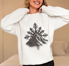 Mountain Peak Snow Ice Sweatshirt, Winter Nature Adventure Sweater
