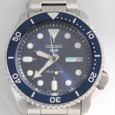 Mens Seiko 5 Sports 4R36-07G0 Automatic Blue face stainless steel wrist watch
