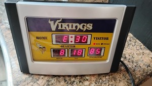 Minnesota Vikings NFL Scoreboard Digital Alarm Clock Tested Works Great