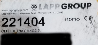 Lapp Kabel 221404 14/4C OLFLEX Tray II Flexible Cable TC-ER 1000V Black /25ft