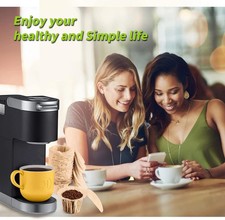 Unbleached K cup Disposable Paper Filters with Lid for Reusable K Cup Natural