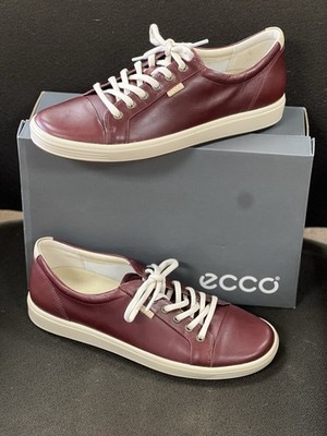 Ecco Soft 7 Women s Andorra Leather Sneakers Size 42 US 11 Cognac Brown Lace Up