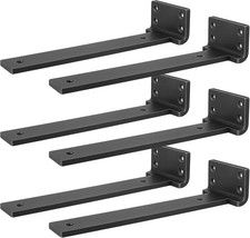 Heavy Duty Shelf Brackets,Floating Bracket 10 inch 6 Pack 10Inch, Black