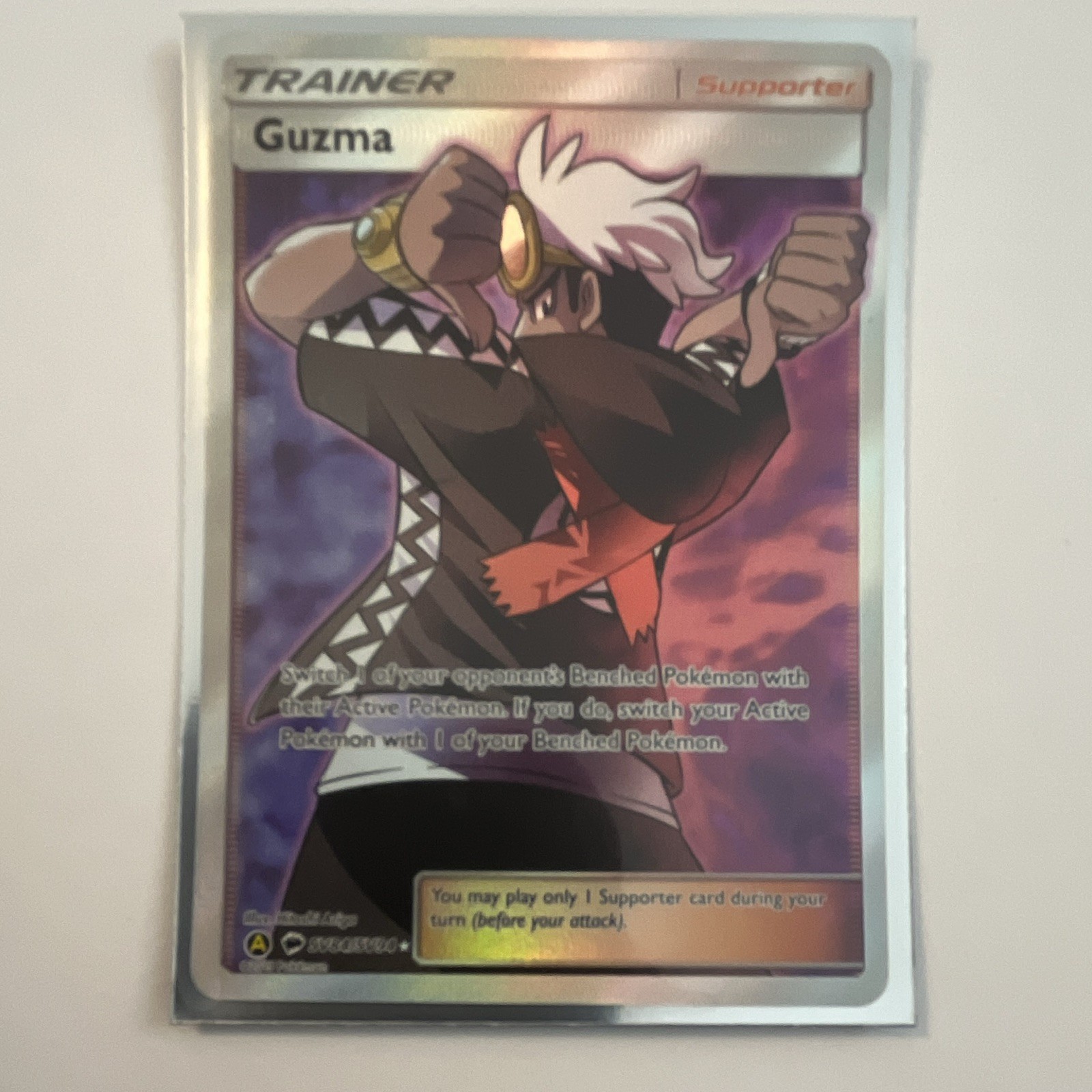 Pokemon TCG Guzma SV84/SV94 Hidden Fates Shiny Vault Holo Rare English