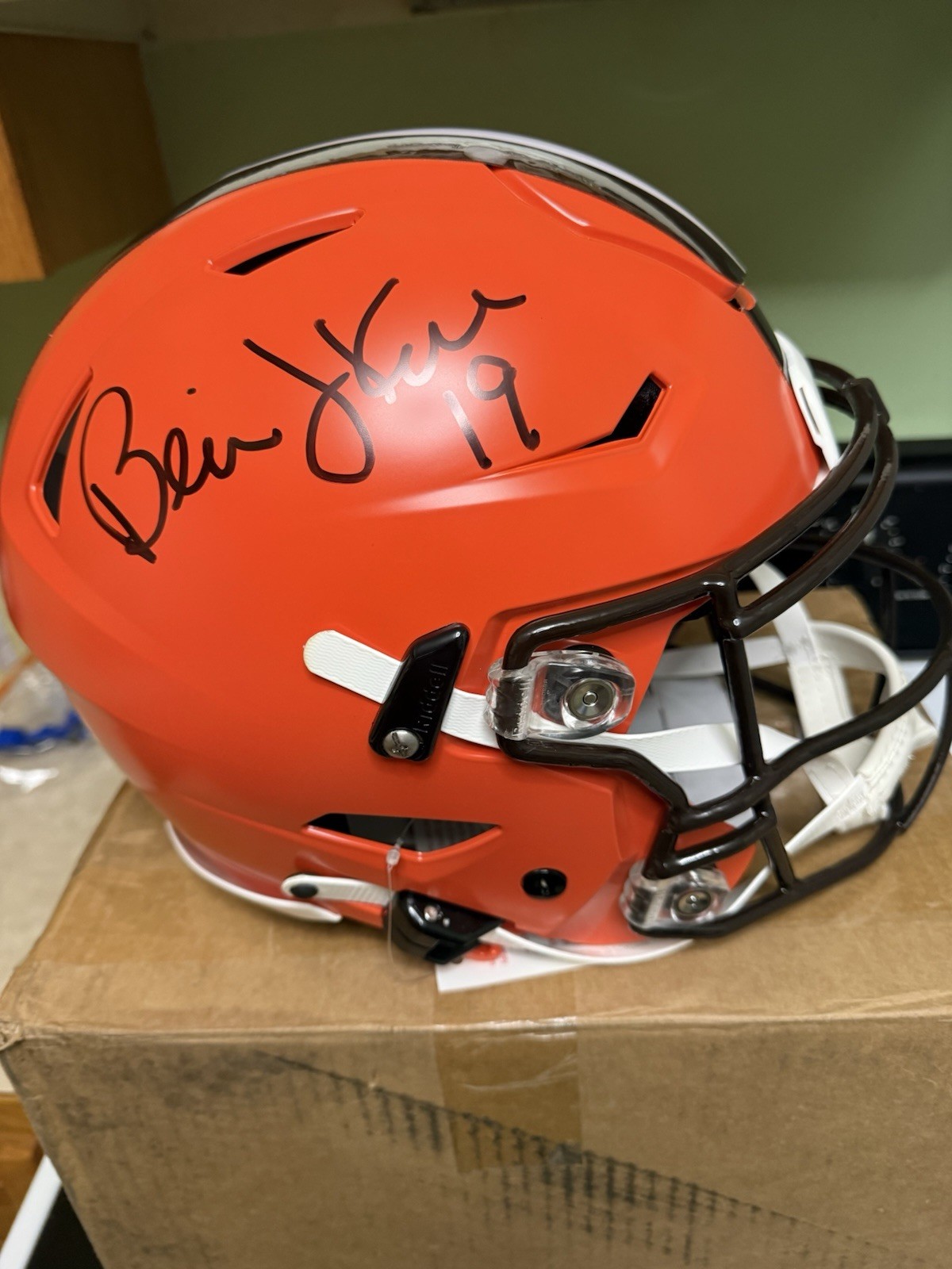 Bernie Kosar Autographed Signed Cleveland Browns S/F Helmet Beckett Authentication CoA 