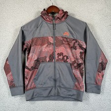 Nike SB Retro Therma Fit Sweater Boys L 12-13 Red/Gray Full Zip Hooded Jacket
