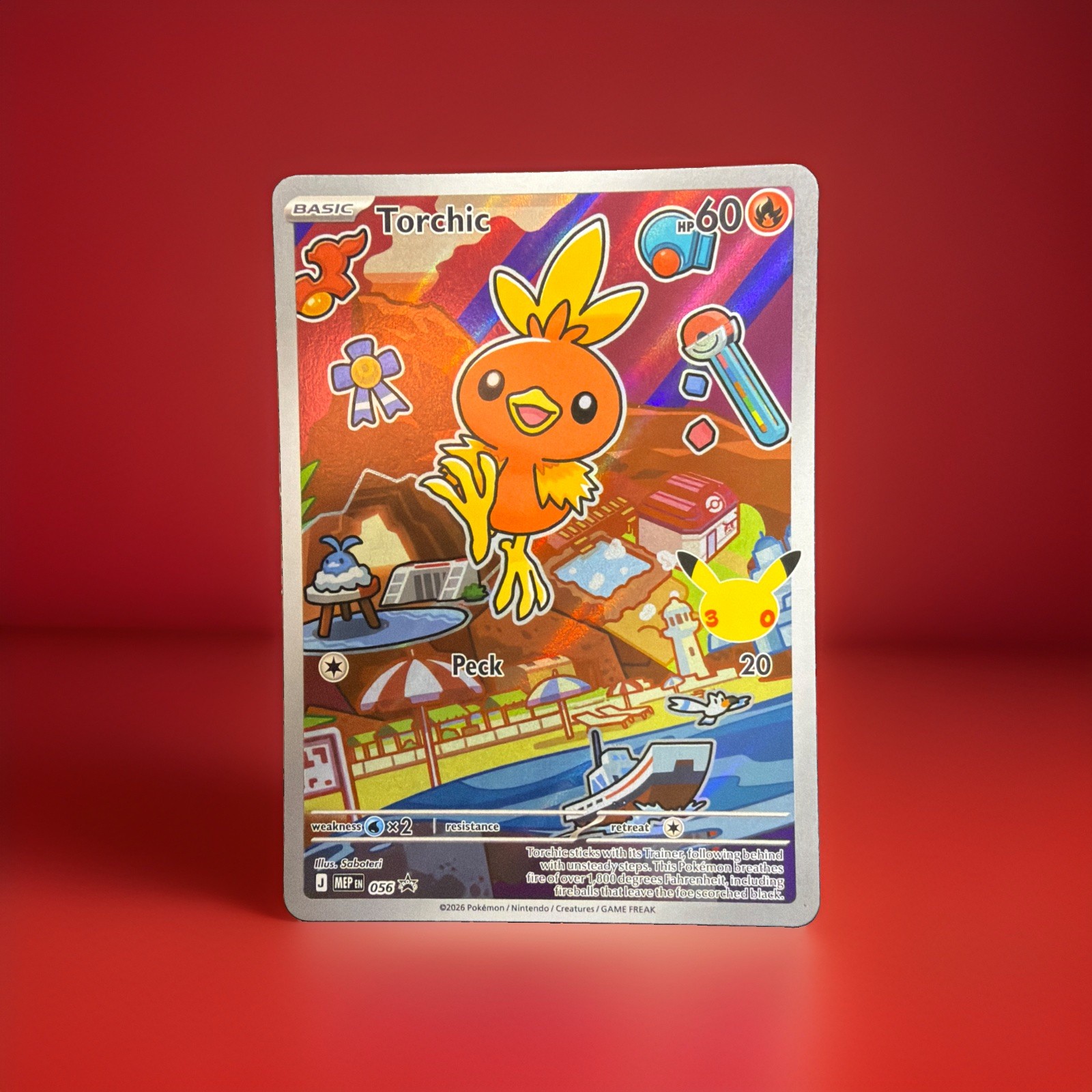 Pokémon TCG Mega Evolution Torchic 056 Promo Holo Nm