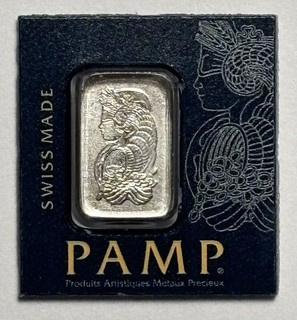 Platinum Bar 1 Gram Pamp Suisse Lady Fortuna .999 fine w/ Assay Swiss PT