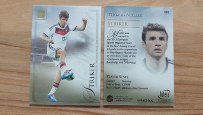 Thomas Müller 2 x 2014 Futera Unique Card DFB Striker Germany Deutschland Nr. 82