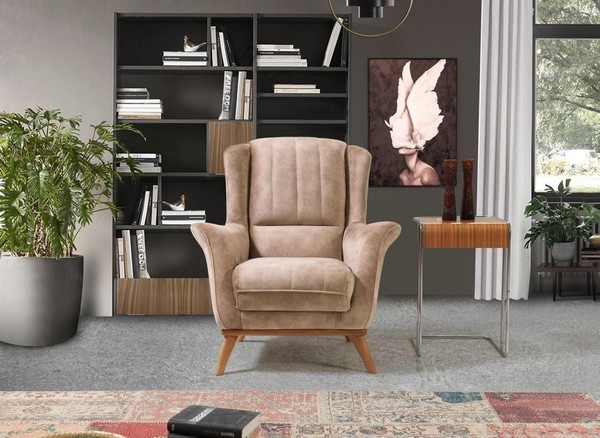 Wohnzimmer Sessel Design Couch Textil Luxus Polster Lounge Club Einsitzer-image
