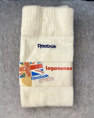 NEW White Vintage 1980 s Retro Reebok Fitness Aerobics Legwarmers Sweater Knit