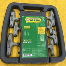 Allen 7pc  T-Handle Allen Wrench Set , SAE T Handle Hex Key with Rack