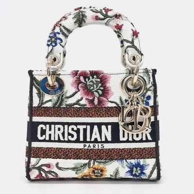 NIB Christian Dior Multicolor Floral Embroidery Mini Lady D-Lite Bag