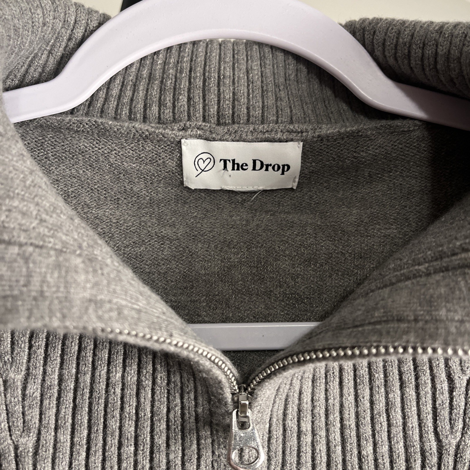 Amazon The Drop Half Zip Pullover Gray Sweater Lo… - image 2