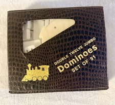 Juego de 91 bandejas de tren jumbo dobles doce dominó de colección 14 trenes completos