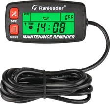 Digital Maintenance Tach Hour Meter Gauge,Rpm Alert,Backlight Display,Battery Re