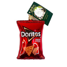 Old World Christmas Dorito's Nacho Cheese Chips Glass Ornament with Tags