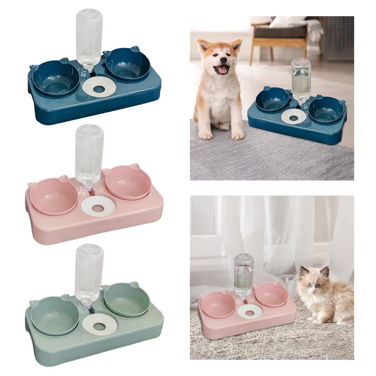Automatischer Futter- & Wasserspender Für Katzen – 2,3 L Futter, 1,3 L Wasser, Edelstahlschale, Schwerkraftbetrieben
