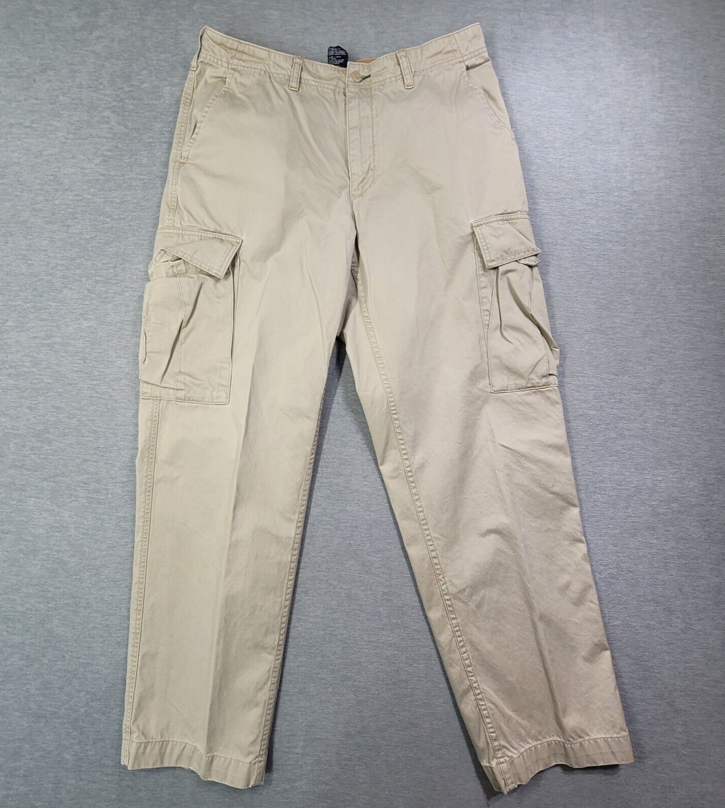 Tommy Hilfiger Cargo Pants Mens 33x32 Beige Straight Loose Utility VTG Y2K