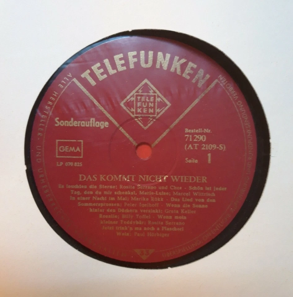 v/a DAS KOMMT NICHT WIEDER LP Club Edition | NM VG++ | 1964 Telefunken ‎71 290 | - Bild 3 von 3
