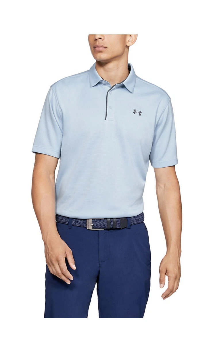 Under Armour Mens Tech Golf Polo Code Blue Light Blue Small NWT