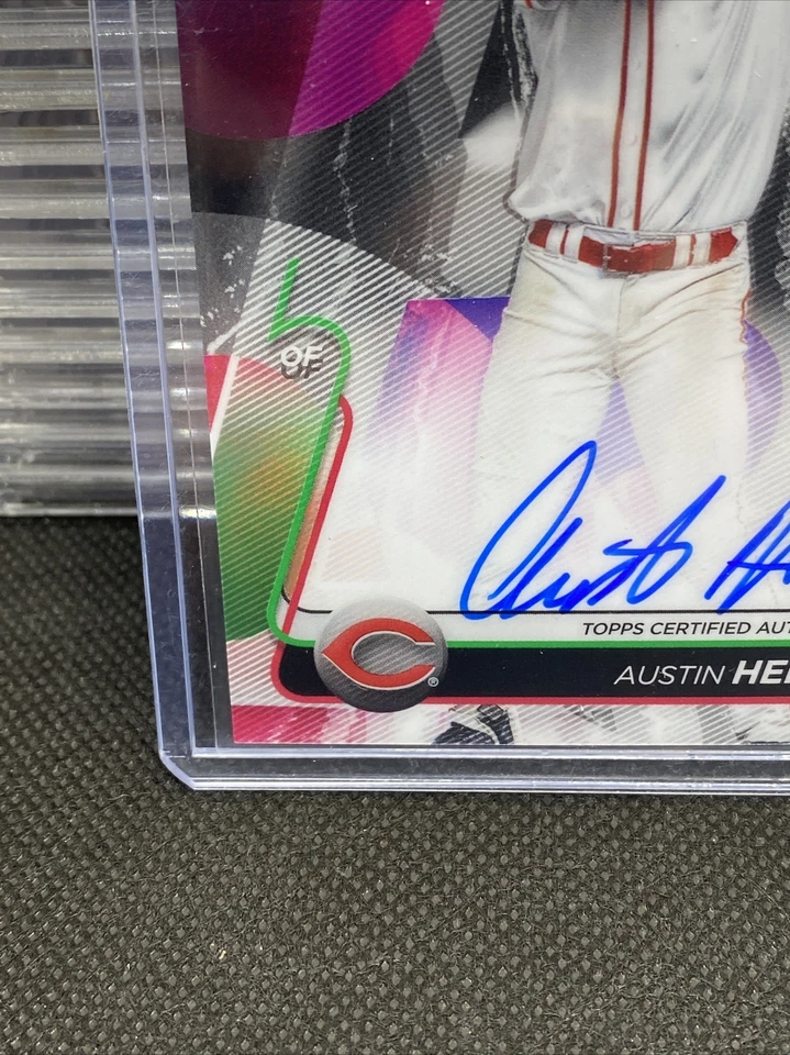 2020 Bowmans Best Austin Hendrick Green Refractor Auto 10/99 REDS Om Card Auto! - Image 3 of 4