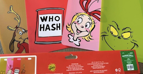 Dr Seuss Grinch 4 Piece Max Who Hash Cindy Grinch Flexible Cutting Mats Holiday - Picture 4 of 4