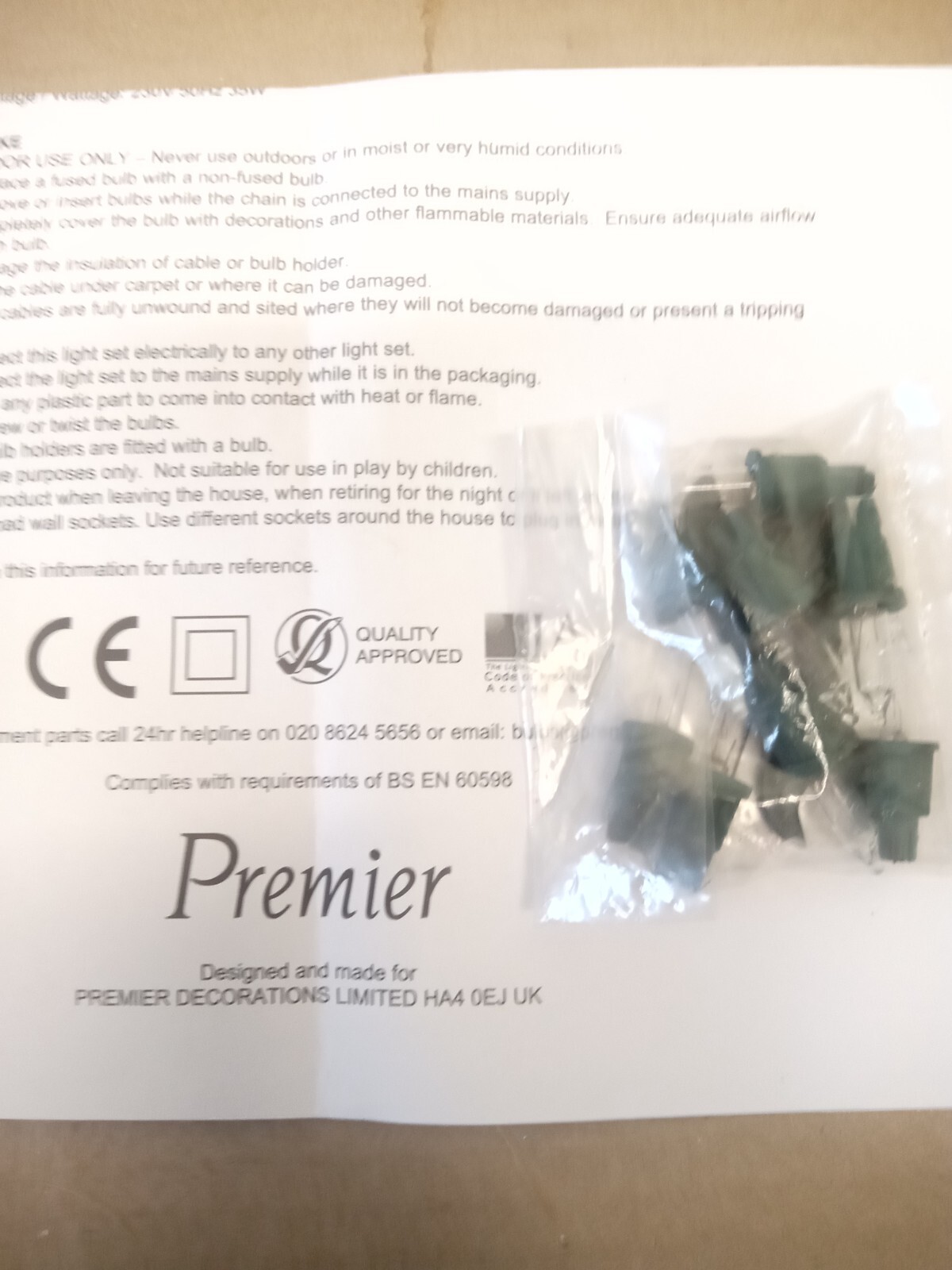 Vintage Premier Replacement Christmas Clear Spare Bulbs x 8 (inc 2 x