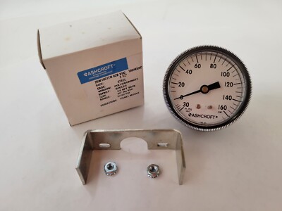 Ashcroft 25W100TH 02B XUC Pressure Gauge Panel Mount 2-1/1'' 0-160 PSI 1/4'' NPT