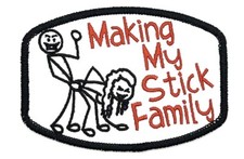 Making My Stick Family Adult Humor Funny Prank Retro Vintage Style Patch Iron On