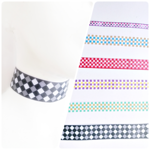 Check Checkered Pattern Wide Punk Party Statement Choker Collar Necklace Gift Uk Ebay
