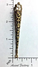 13153           Brass Oxidized Large Tussie Mussie Victorian Holder