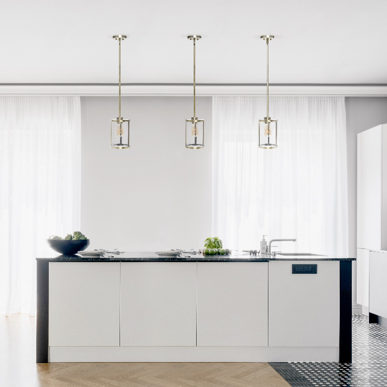 Lalia Home 1-Light 9.25 Современный фермерский дом с регулируемой подвесной цилиндрической прозрачной крышей