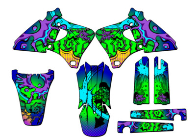 1998-2002 YZ 250 F 4-STROKE ZANY Blue Senge Graphics Kit Compatible with Yamaha
