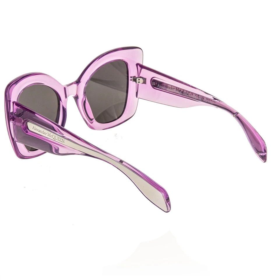 Gafas de sol ALEXANDER MCQUEEN violeta rosa translúcido mariposa AM0402S 0402 004 Foto 3 de 4