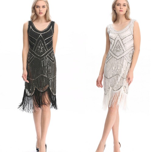 Forum Novelties Women's Roaring 20's Sassy In Sequins Costume Flapper Dress, Purple, X-Small/Small - Foto 7