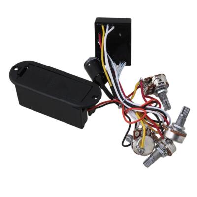 Set Aktiv Vorverstärker Piezo 2 Band Equalizer EQ Kabelbaum für E-Gitarre Bass