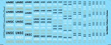 Halo UNSC Letters Waterslide Decals for scale action figures 3.5mm to 15mm wide