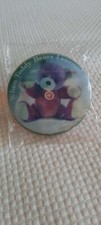 Steiff Pinback Button 100th Anniv. When Teddy Bears Learned to Talk Hologram