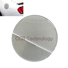 Silver Real Carbon Fiber Fuel Tank Gas Cap Overlay Cover Fits 15-23 Mustang