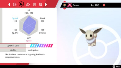 Pokemon Sword and Shield SWSH - Shiny 6IV Max EV Gigantamax Gmax Eevee