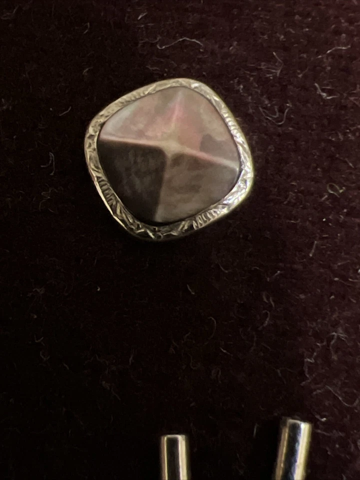 Two Sets Octagon Mother Pearl Vintage Formal Shirt Studs Square And Octagon - Image 3 of 4