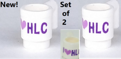 Lego Cup Set of 2 Printed Mug I LOVE HLC Mini Doll Vacation Ski Lodge Summer Fun
