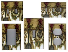 COUNTRY KITCHEN BARN STAR WITH HEART HOME DECOR LIGHT SWITCH PLATES AND OUTLETS