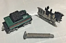 Bundle listing 3 small train Items, Tender, Steam Engine, RR-Spike with track